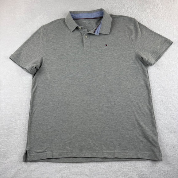 Tommy Hilfiger Other - Tommy Hilfiger Polo Shirt Mens XL Gray Regular Fit Short Sleeve Pique Logo